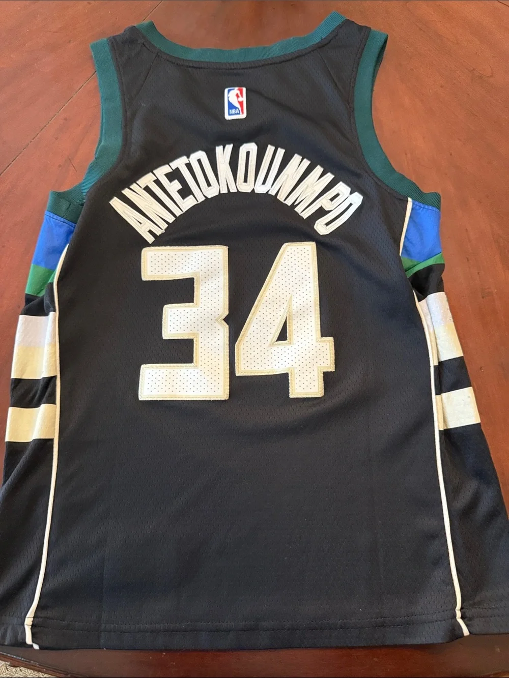 Black & Teal Milwaukee Bucks #34 Basketball Jersey